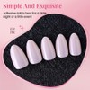 XZMeiLun Pink Pearl Press On Nails Short Almond 30 Pcs,