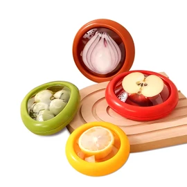 Reusable Fruit and Vegetable Storage Containers, Set of 4, Transparent, Leakproof Keepers for Fridge,Fruit Vegetable Saver, Reusable Vegetable Containers, Kitchen Food Storage Containers with Lid