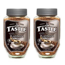 Cafe Tastle Platinum Espresso Freeze Dried Instant Coffee, 2 jars of 7.14 oz (14.28 Oz)