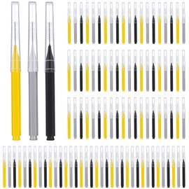 Patelai Patelai 100 Pieces Braces Brush for Cleaner Interdental Brush Toothpick Dental Tooth Flossing Head Oral Dental Hygiene Flosser Toothpick Cleaners Tooth Cleaning Tool (Black, Grey,Yellow,Various Sizes)