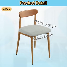 sourcing map Set of 4 Chair Covers for Dining Chairs, Washable Stretch Chair Seat Slipcovers Cushion Protector for Dining Room Hotel Kitchen Banquet, Light Grey