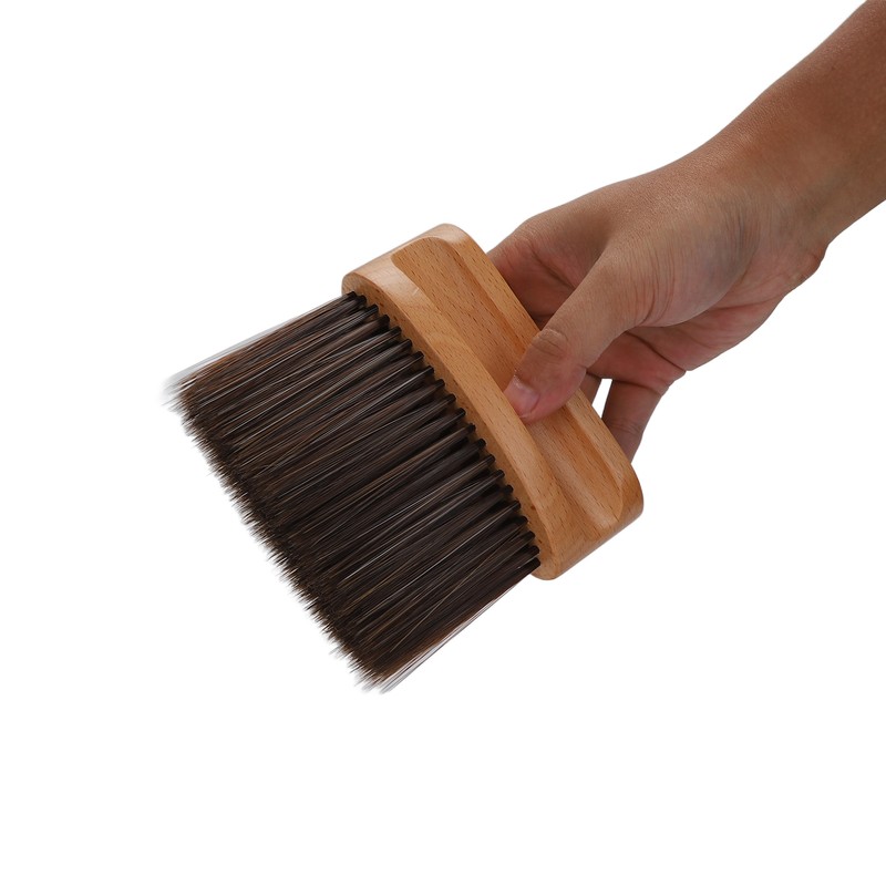 Professional Barber Neck Duster Brush Soft Nylon Hair Wodden Handle