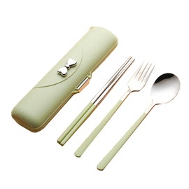 Cutlery Set, Stainless Steel, Chopsticks, Fork, Spoon, 3-piece Set, with Case, Combination Set, Outdoor, Portable Tableware Set, Hygiene, Students, Adults, For Lunches, Work, School, Lunch Box,