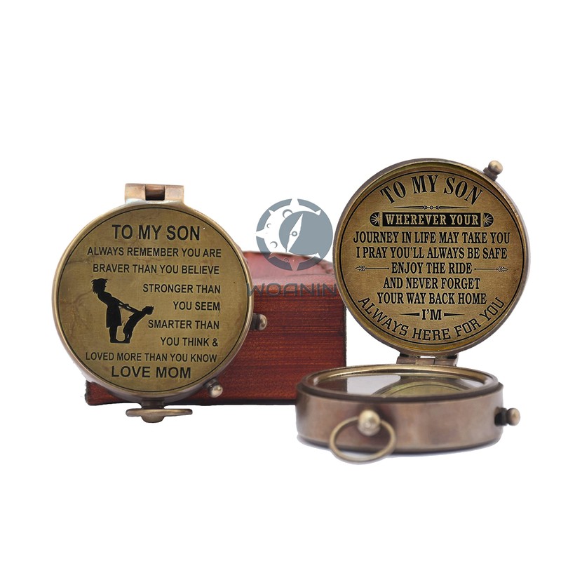 WOANIN Compass with Case/Gift for Son/to My Son Gifts/Mom to