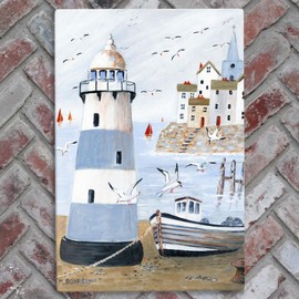 Global Designs Across The Harbour Artwork by Maureen Bondfield Printed Onto Ceramic Picture Tile