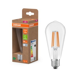 OSRAM Classic Globe Shape with Decorative LED Filament Energy Efficiency Class A E27 7.2 W 1521 lm 6500 K Daylight White No Warming 100% Instant Lighting