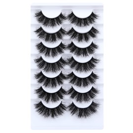 Mink Lashes 3D Fluffy False Eyelashes 17mm Dramatic Faux Mink Lashes Pack Thick Volume Fake Eyelash 7 Pairs by Eefofnn