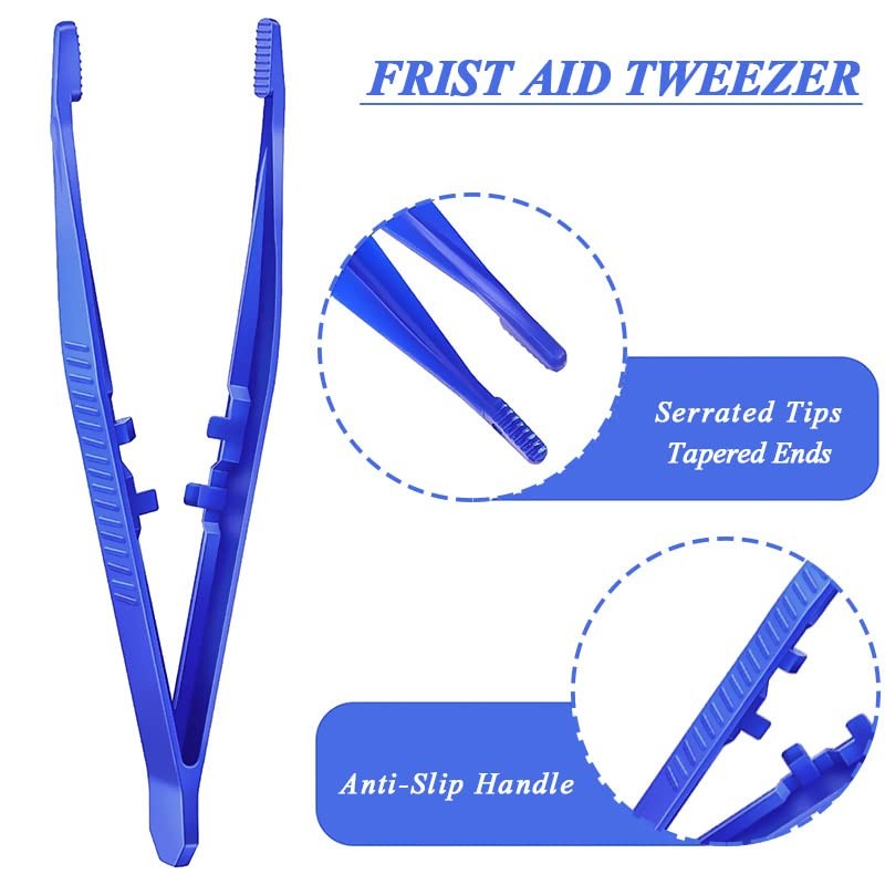 First Aid Tweezers, Plastic Tweezers, Disposable Forceps for Medical, Crafts,