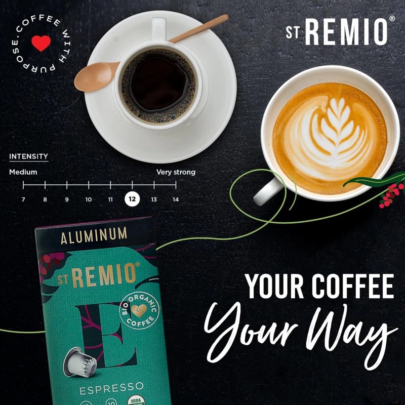 ST. REMIO ST REMIO Aluminium Pods Compatible with Nespresso, Dark