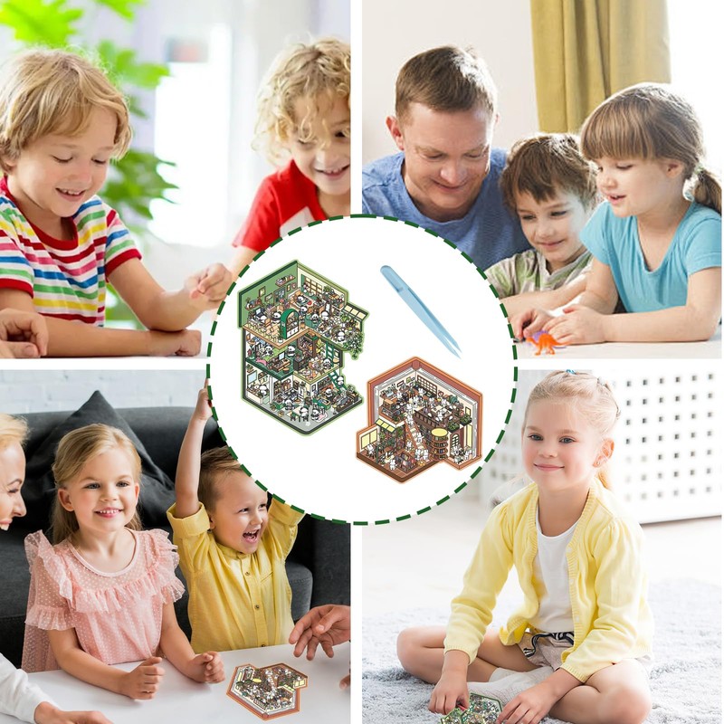 FunnAura 2 Pcs Large 3D Sticker Scene, Fun DIY 3D