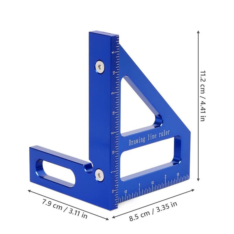 3D Multi-Angle Measuring Ruler, 45° & 90° Degree Triangle Scriber