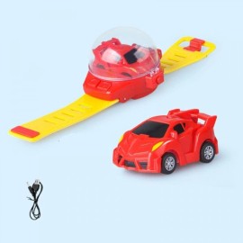 Unbranded Watch RC Car Toy RC Mini Remote Control Car Watch Accompany with Your Kids - Red