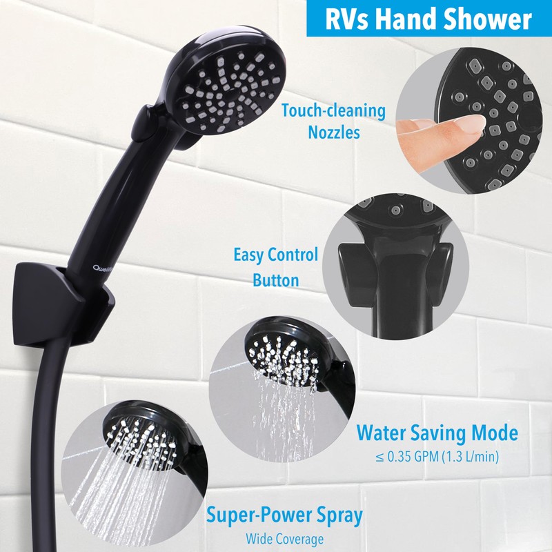 RV Shower Head with Hose and On Off Switch (Trickle),