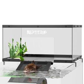 Turtle Basking Platform & Dock - Stainless Steel Turtle Ramp, Non-Slip Surface - Fits 17-20 Inch Wide Tanks, 40/50//59/65/75/90/100/125/150 Gallon Aquariums