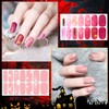 12 Sheets Pink Red Halloween Nail Stickers for Women, Gradient