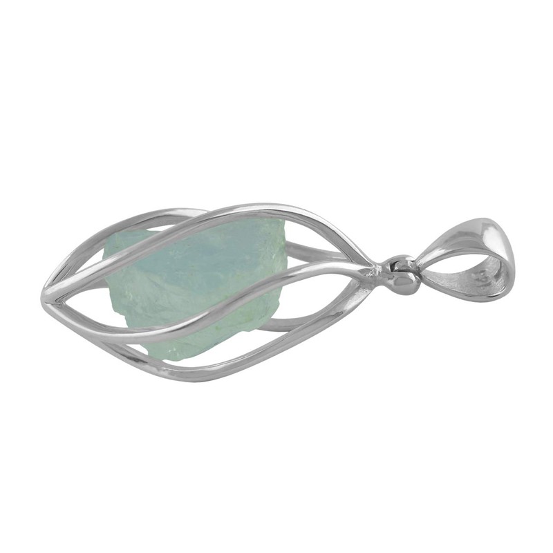 Colgante de plata de ley con piedras preciosas ásperas, Gema,