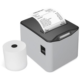 Sunydog Thermal Receipt Printer 80mm Desktop Direct Thermal Printing USB+LAN Connection High Speed with Auto Cutter Large Paper Bin Support ESC/POS for Shipping Business Restaurant Kitchen