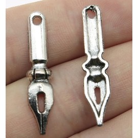 1Pc Silver Fountain Pen Planner Charm,Bracelet Charm,Dangle Charm,Travelers Notebook Charm,Planner Accessories Planners,Office Products,Planners, Refills and Covers