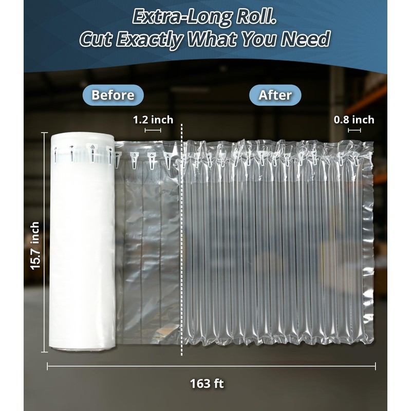 Bubble Cushioning Wrap Air Pillows for Shipping 15.7"x164' /Pump