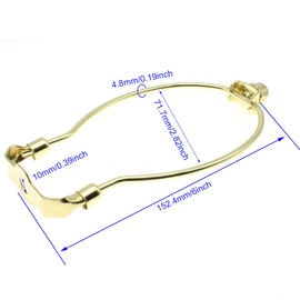 6 inch Lamp Shade Harp Holder Kit Heavy Duty Horn Frame Lampshade Bracket with Solid lamp finial Cap for Table and Floor Lamps [FDXGYH, Gold]