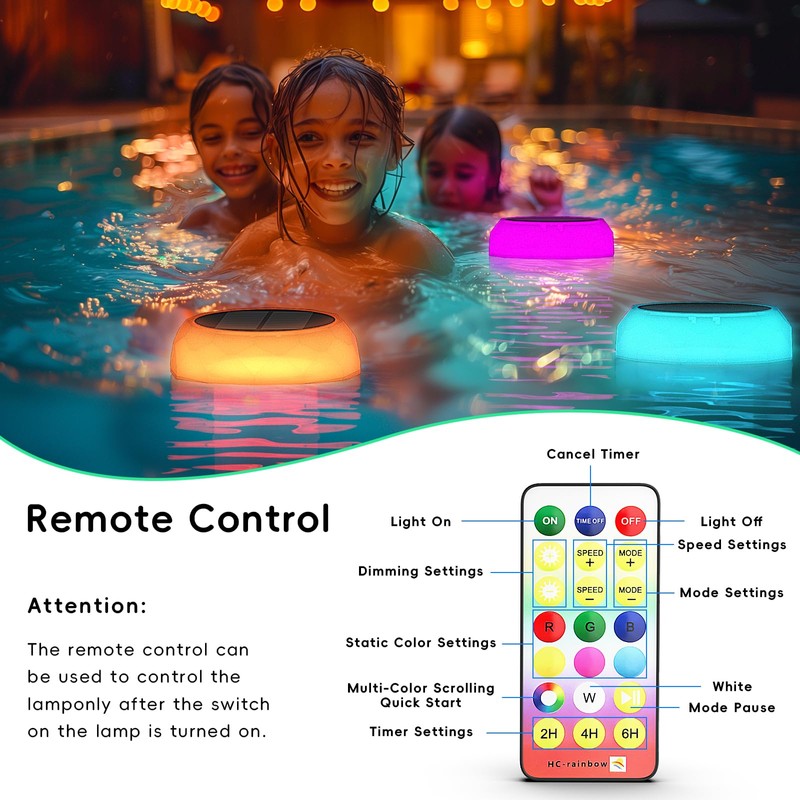 BASON LIGHTING Solar Powered Floating Pool Light with Chlorine Tablet