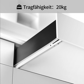 Drawer Runners 400 mm, 2 Pairs (4 Pieces) Roller Slide Guides, Drawer Rail System with Partial Extension, Drawer Guides with 24 Screws, Rails for Drawers, Drawer Runners White, up to 20 kg