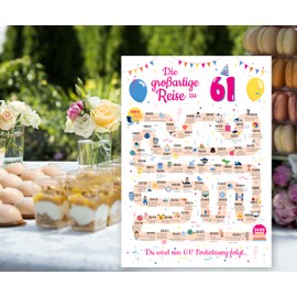 Gifts for 61st Birthday Woman and Man - Gifts for Women from 61 Years - Beautiful Birthday Card 61 Man and Woman - Birthday Decoration 61st Birthday Men and Women - Card 1964