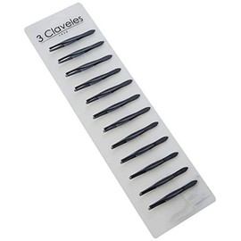 3 x straight tweezers, black, 8 cm, pack of 12