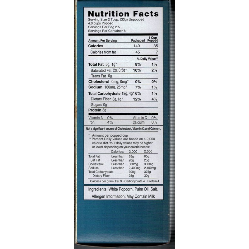 Riehle's Select Popping Corn Hulless Natural Lite Microwave Popcorn, 3Count.