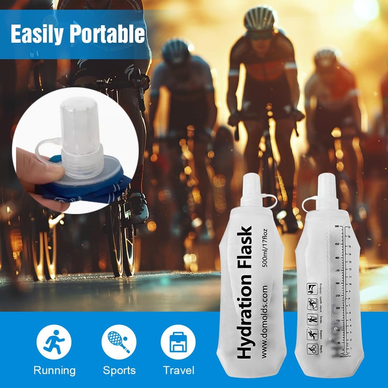 TXSN 150 ml Soft Flask, Hydration Flask Foldable Water Bottle