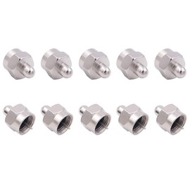Fancasee (10 Pack 75 Ohm F Type Male Plug Terminator Cap Resistor Ends Protective Cover Waterproof Dustproof Caps Coax Coaxial Connector for FM TV Satellite Antenna F-type Ports
