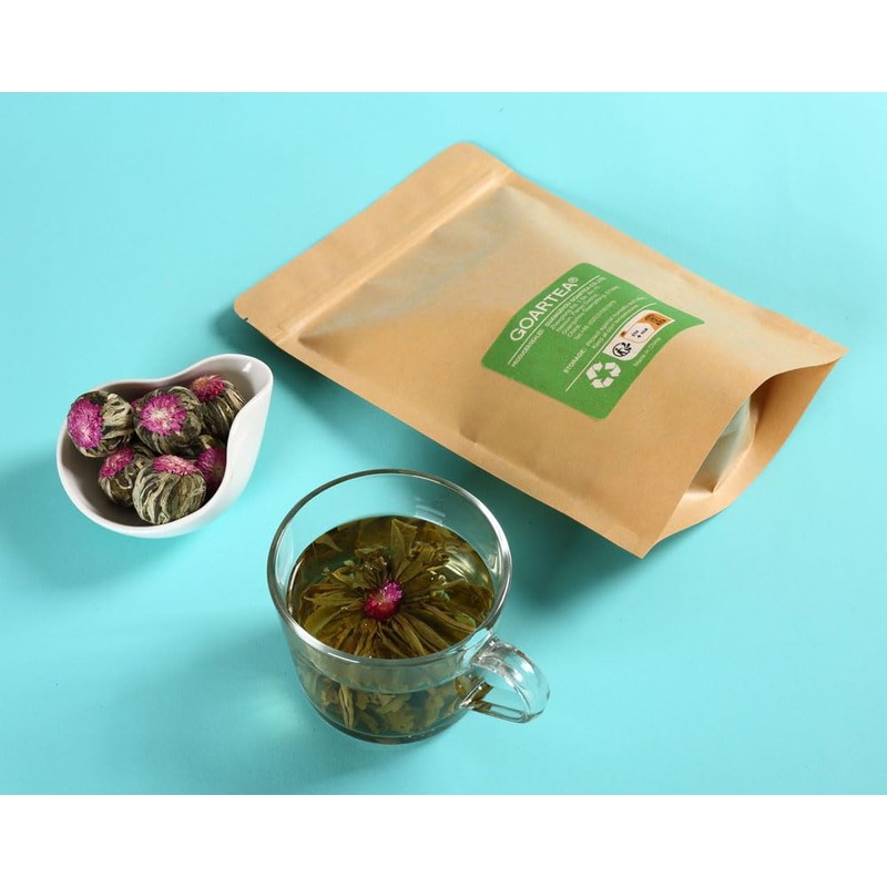 GOARTEA 96Pcs Blooming Tea Flowers Balls Green Tea Ball Blooming