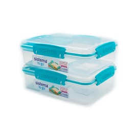 Sistema Attack Duo To Go Lunch Box 975 ml Mint Colour Pack of 2