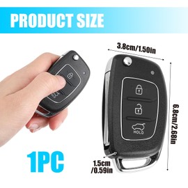 3 Button Remote Control Key Shell for Hyundai i20, i30, ix35, Tucson, Santa Fe and Kia Models, Car Key Fob, No Programming Required