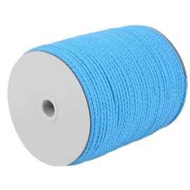 CAQUBO Braided Macrame Cord, 4mm x 172 Yards, Sky Blue, Cotton, For Plant Hangers, Wall Hangings & More