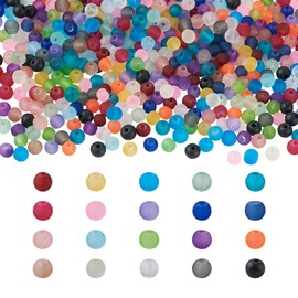 KISSITTY 500pcs Round Glass Crystal Beads for Jewelry Making 4mm Bracelet Beads Crystal Craft Beads 20 Color Loose Spacer Beads for Summer DIY Necklaces Earrings Crafts Making