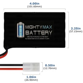 Mighty Max Battery 9.6V 2000mAh NiMH Battery for XMODS Custom RC 1:24 Scale Starter Kit