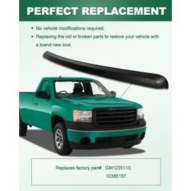 SCITOO ABS Hood Molding Trim Moulding fit for 2008-2010 for GMC Sierra 3500 HD(Replaces GM1235110)