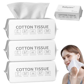 TYTYBGX Toallita facial de algodón desechable,Toallita suave y seca,100% algodón,sin pelusas,Biodegradable,uso húmedo en seco para piel sensible,para desmaquillar y limpiar superficies(Pack of 3)