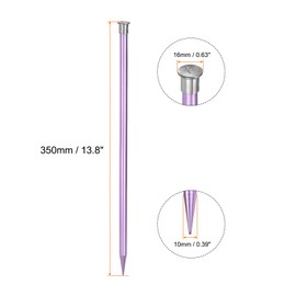 uxcell 2Pcs Aluminum Knitting Needles 10mm (US Size 15) Single Pointed Knitting Needle 13.8 Inches Length Metal Weaving Tool for Handmade Projects DIY, Light Purple