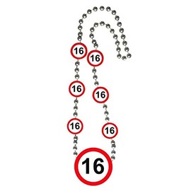 Traffic Sign 16th Necklace, Necklace with age symbols in a Traffic Stop Sign