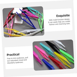 Healvian 30pcs Plastic Eyebrow Tweezers for Women Use Eyebrow Trimming Tool Lightweight and Portable for Makeup