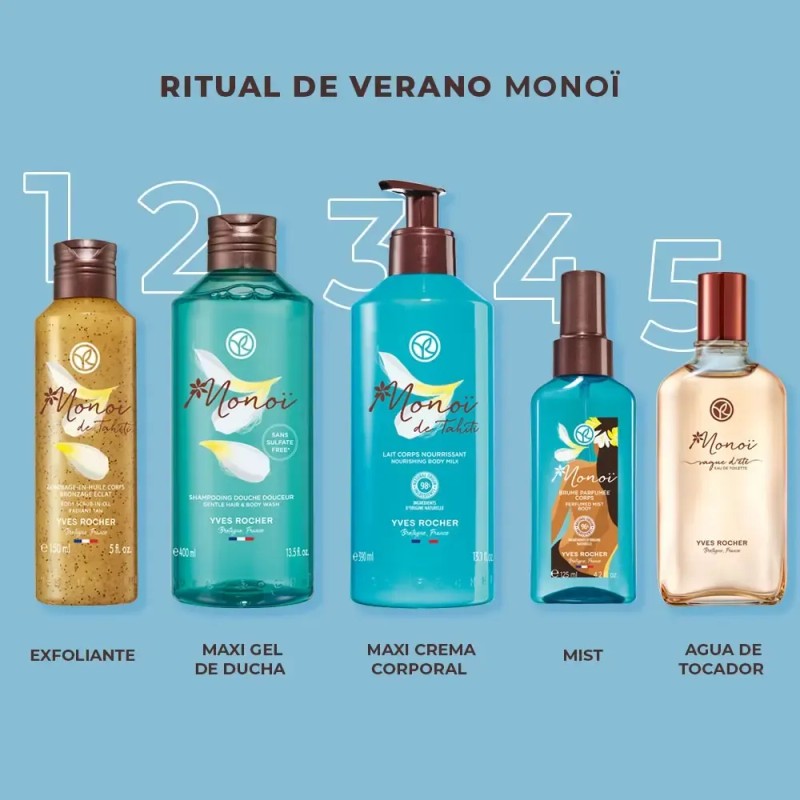 Monoï Yves Rocher Maxi Crema Corporal Fluida 400ml Monoi