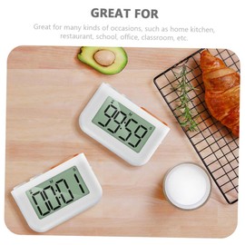 LABRIMP 2pcs Digital Kitchen Timer with Magnetic Back Volume Alarm Practical Countdown for Cooking Baking Classroom and Home Use Design