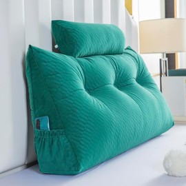 Gpround Wedge Headboard Pillows + Head Roll Pillow Bed Wedge Pillow for Headboard Large Bolster for Bed Rest Reading Pillows Backrest Pillows for Sitting in Bed Support Twin: 39x8x20 Inches