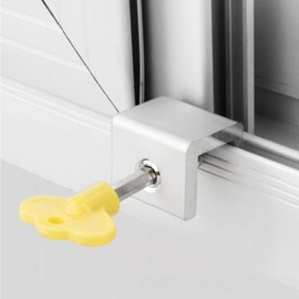 Window Screen & Sash Lock for Balcony Window Frames | Anti-Opening Safety Stopper 2-Unit/Slim Type (10mm Inner Dia.) 5ea