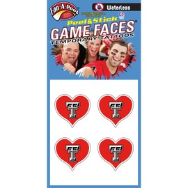 Fan-A-Peel Texas Tech Waterless Temporary Tattoos - Hypoallergenic Peel and Stick Waterproof Temporary Tattoos