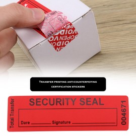 YINETTECH 100pcs 25x85mm/1x3.35inch Transfer Tamper-Proof Security Void Stickers Evident Security Guarantee Void Labels with a Barcode Red