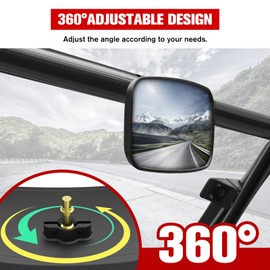 LitMiRaCle Center Rear View Mirror Compatible with Honda Pioneer 520 2021-2025/500 2015-2023, Pioneer 700 2017-2025 Accessories, Adjustable High-definition Interior Center Convex Rearview Mirror