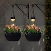 BAYN 2 Packs Solar Hanging Basket Planters for Plants Outdoor,